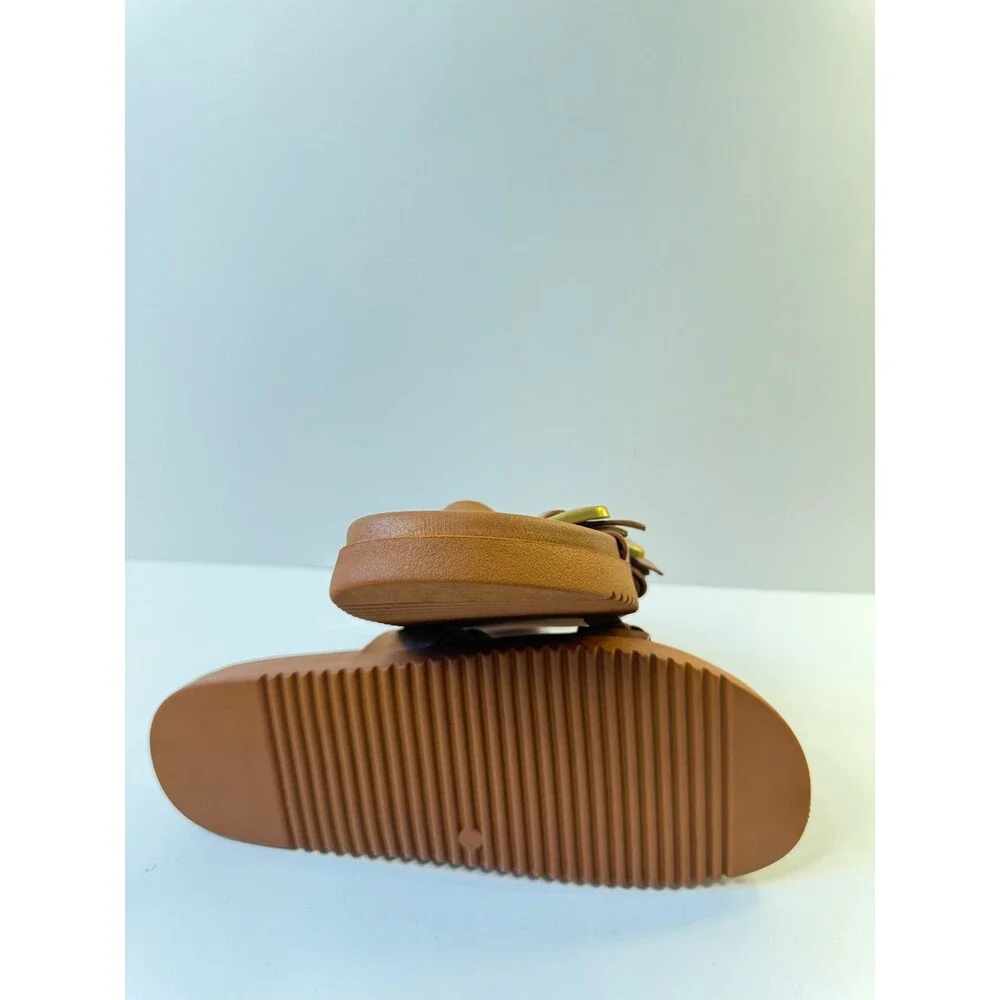 Steve Madden Womens Sandals Brown Gold Buckle US 9.5
